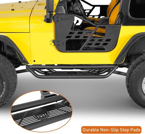 HOOKE ROAD TJ Running Boards ، 5.27 "Drop Side Step Nerf Bars for 1997-2006 Jeep Wrangler TJ (Exclude Unlimited) ، Tube Rock Rails Steam Duty Steel in Kuwait