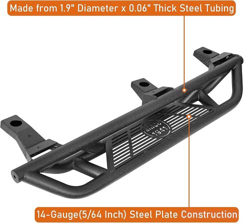 HOOKE ROAD TJ Running Boards ، 5.27 "Drop Side Step Nerf Bars for 1997-2006 Jeep Wrangler TJ (Exclude Unlimited) ، Tube Rock Rails Steam Duty Steel in Kuwait