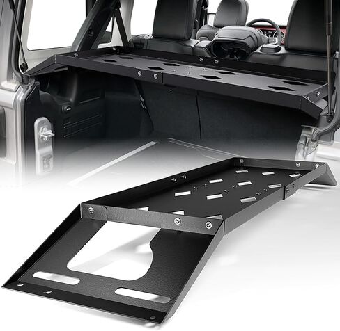 سلة البضائع الخلفية السوداء السوداء متوافقة مع 2007-2025 Wrangler JK JKU & JL JLU 4 Door Hardptops ، Heaffice 300 LBS Trunk Storing Rack Rack Resfage in Saudi Arabia