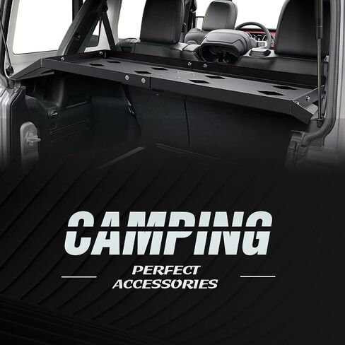 سلة البضائع الخلفية السوداء السوداء متوافقة مع 2007-2025 Wrangler JK JKU & JL JLU 4 Door Hardptops ، Heaffice 300 LBS Trunk Storing Rack Rack Resfage in Saudi Arabia
