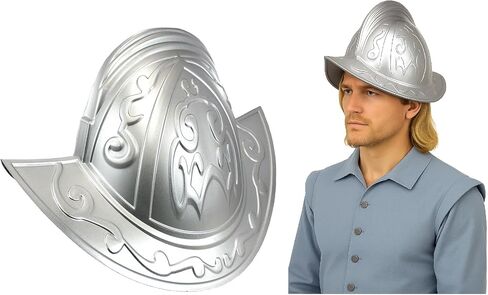 Nicky Bigs Novelties خوذة الفضة الفاتنة للبالغين ديلوكس Morion Morion Assume Assuity Cosplay Cosplay Date Median Median For Halloween Renaissance Gollplay in Saudi Arabia