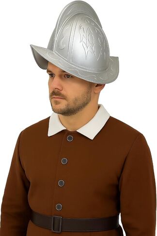 Nicky Bigs Novelties خوذة الفضة الفاتنة للبالغين ديلوكس Morion Morion Assume Assuity Cosplay Cosplay Date Median Median For Halloween Renaissance Gollplay in Saudi Arabia
