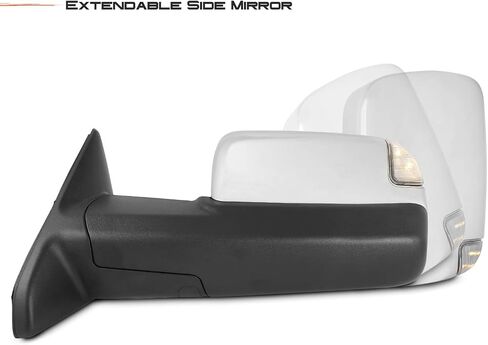 Akkon - لعام 2009-2018 Dodge Ram Towing Mirrors مع طي الطاقة | مستشعر درجة الحرارة | الحرارة | انعطف إشارة | الضوء - الكروم in Saudi Arabia