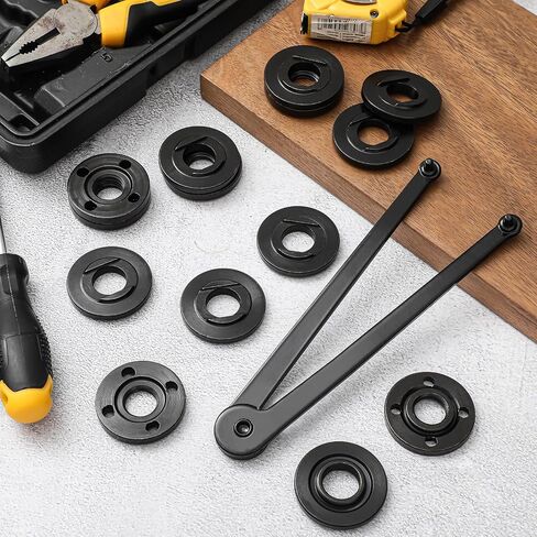 Hicarer 25 Pcs Angle Grinder Nut Angle Grinder Wrench Kit Universal Locknut Wrench Adjustable Wrench Spanner 5/8''-11 Flange Metal Lock Nut Grinder Parts Compatible with Makita/Dewalt in Saudi Arabia