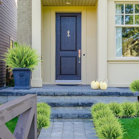 12 حزم النباتات الاصطناعية ، وهمية بوسطن سرخس الأخضر في الهواء الطلق مقاوم الأشعة فوق البنفسجية لا تتلاشى زخرفة البلاستيك النباتات حديقة الشرفة تزيين الصندوق ... in Kuwait