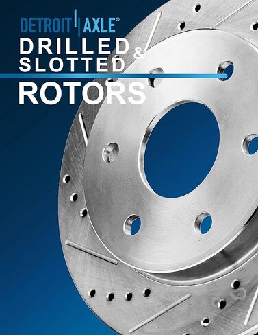 Detroit Axle - مجموعة الفرامل لـ 05-19 Nissan Frontier Xterra Suzuki Ciarator 11.65 "بوصة الأمامية و 11.26" بوصة خلفية محفورة بالفرامل المحفورة منصات الفرامل الخزفية 2005 2006 2007 2007 2007 2010 البديل in Saudi Arabia