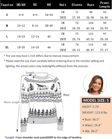 النساء سميك مكتنزة شاحنات السترة شاحنات الثلج Snowflake Cedar Sweattens Holiday Pullover in Saudi Arabia