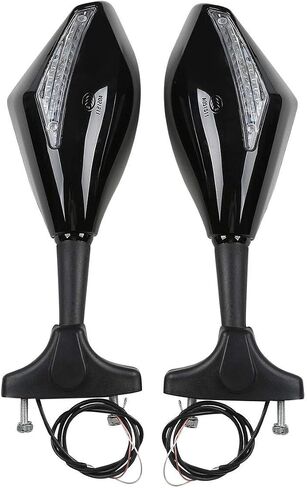 TCMT TEURL Signal مرايا LED متكاملة مناسبة لـ Honda VFR800 Interceptor 03-07 KAWASAKI NINJA ZX-10R 2004-2011 KTM RR312 08-09 SUZUKI GSXR1000 09-11 YAMAHA YZF-R6 06-11 BMW K1200S 05-08 in Saudi Arabia