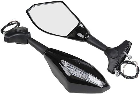 TCMT TEURL Signal مرايا LED متكاملة مناسبة لـ Honda VFR800 Interceptor 03-07 KAWASAKI NINJA ZX-10R 2004-2011 KTM RR312 08-09 SUZUKI GSXR1000 09-11 YAMAHA YZF-R6 06-11 BMW K1200S 05-08 in Saudi Arabia