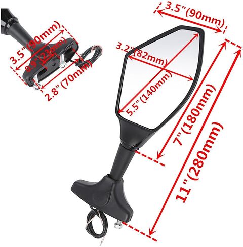 TCMT TEURL Signal مرايا LED متكاملة مناسبة لـ Honda VFR800 Interceptor 03-07 KAWASAKI NINJA ZX-10R 2004-2011 KTM RR312 08-09 SUZUKI GSXR1000 09-11 YAMAHA YZF-R6 06-11 BMW K1200S 05-08 in Kuwait