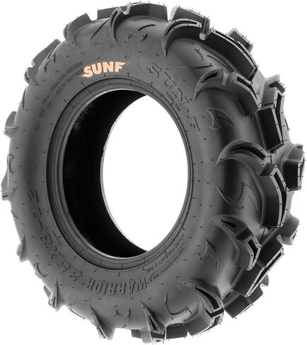 Pair of 2 SunF Warrior AT 25x8-12 ATV UTV Mud & Trail Tires, 6 PR, Tubeless A048 in Saudi Arabia