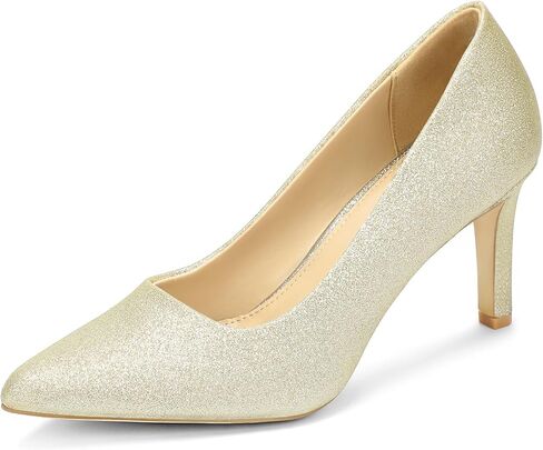Women's Heels Pointed Toe Pumps Closed Toe High Heels Stiletto Comfortable Business Heels 3-Inch Wedding Party Dress Shoes (White Ivory,Size 10.5) in Saudi Arabia