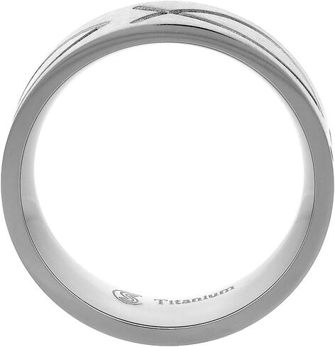 Sabrina Silver 8mm Titanium Christian Fish Band Ichthys Ring Flat Comfor in Saudi Arabia