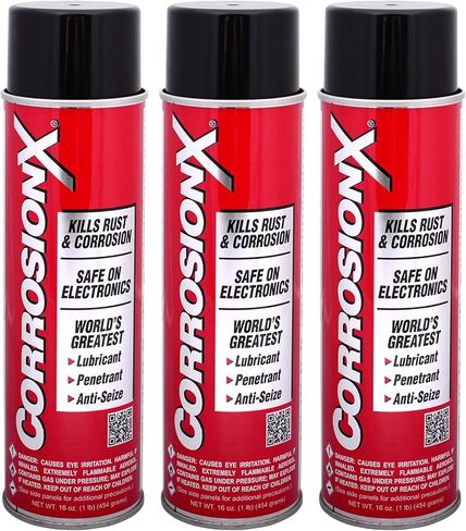 CorrosionX Corrosion Technologies 90102 (16 أونصة أيروسول) - مادة تشحيم متعددة الأغراض، ومخترقة، ومضادة للصدأ والتآكل | القوة الصناعية | الصف البحري | ينظف، يزيت، يحمي in Kuwait