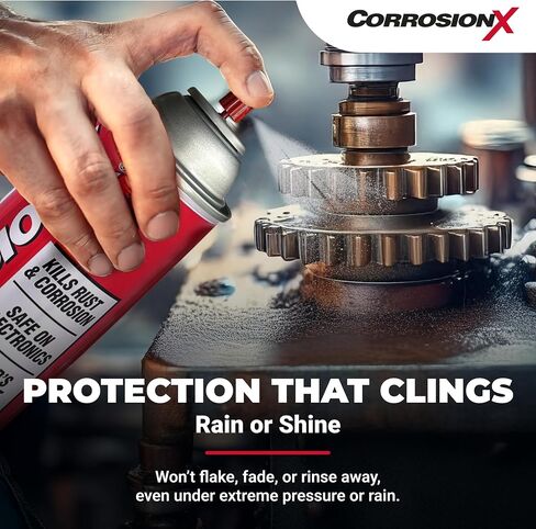 CorrosionX Corrosion Technologies 90102 (16 أونصة أيروسول) - مادة تشحيم متعددة الأغراض، ومخترقة، ومضادة للصدأ والتآكل | القوة الصناعية | الصف البحري | ينظف، يزيت، يحمي in Kuwait