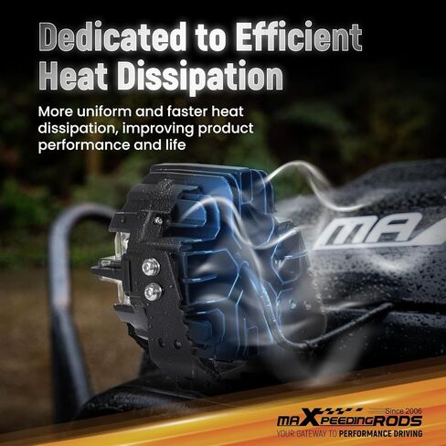 MaxPeedingRods 2x 3.5 بوصة 160W LED LED ROAD ROAD LIGHTS ، Round Light Bar 19200LM مشرق مع أوضاع AMBER/WHITE DRL 3 ، 270 ° SHOARER SIDER FOR TRUCKS JEEP Pickup ATV UTV Motorcles ، مع 4 أغطية سوداء in Saudi Arabia