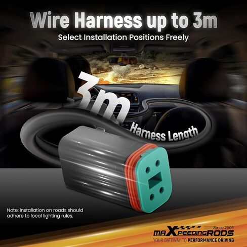 MaxPeedingRods 2x 3.5 بوصة 160W LED LED ROAD ROAD LIGHTS ، Round Light Bar 19200LM مشرق مع أوضاع AMBER/WHITE DRL 3 ، 270 ° SHOARER SIDER FOR TRUCKS JEEP Pickup ATV UTV Motorcles ، مع 4 أغطية سوداء in Saudi Arabia