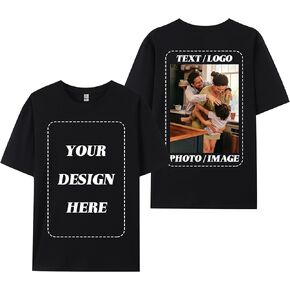 ISUNMEA Custom T-Shirts for Men Women, Custom Tees Shirt Design Your Own, Personalized Photo/Text T-Shirt in Saudi Arabia
