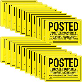 20 Pcs Private Property No Trespassing Sign No Hunting or Trespassing Signs Warning Signs for Property 10"X7" Funny Posted Aluminum Metal Signs in Saudi Arabia