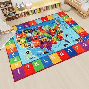 خريطة الولايات المتحدة الأمريكية ABC Kid Rug 5 '× 6.7' Playmat التعليمية للمدرسة الابتدائية في الرابع من يوليو يوم الاستقلال يوم الاستقلال في يوم الاستقلال في الفصول الدراسية في الفصول الدراسية in Kuwait