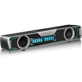 Computer Speaker, Dual 5W USB Powered 3.5mm AUX-in, Plug-n-Play Soundbar for Desktop Monitor, PC, Laptop, Tablets, Crystal-Clear Sound, Loud Volume, Volume Control, Metal Mesh Surface in Saudi Arabia