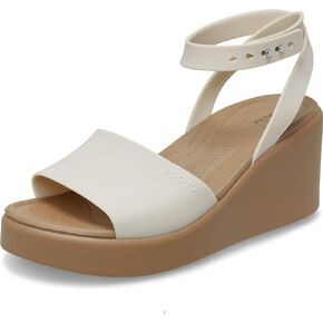 صندل نسائي من Crocs Brooklyn Ankle Strap Wedge Platform، أسود/أسود، 6 in Kuwait