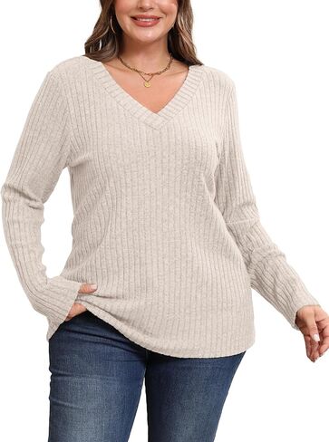 قمصان Sampeel Long Sleeve for Women v سفن الرقبة التي تقع على ملابس الموضة 2025 قمم تونك خفيفة الوزن in Saudi Arabia