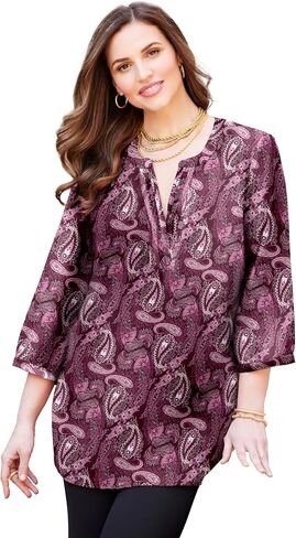 Catherines Women's Plus Georgette Pintuck Tunic in Kuwait