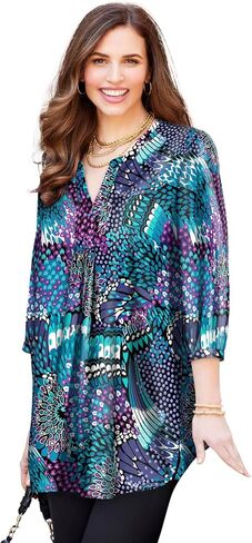 Catherines Women's Plus Georgette Pintuck Tunic in Kuwait