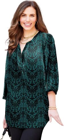 Catherines Women's Plus Georgette Pintuck Tunic in Kuwait