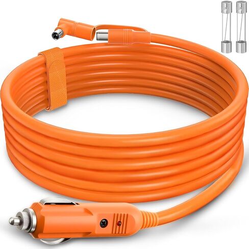 Dreyoo 12V/24V 8.2 ft Car Charging Cable, 14AWG 15A Car Cigarette Lighter Charger with DC7909 DC8020 Connectors, Compatible with Jackery Explorer Portable Power Station in Saudi Arabia
