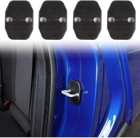 4pcs Left Driver Right Passenger Side Black Door Lock Striker Trim Cap Cover for Dodge for Charger 2010-2020 in Saudi Arabia