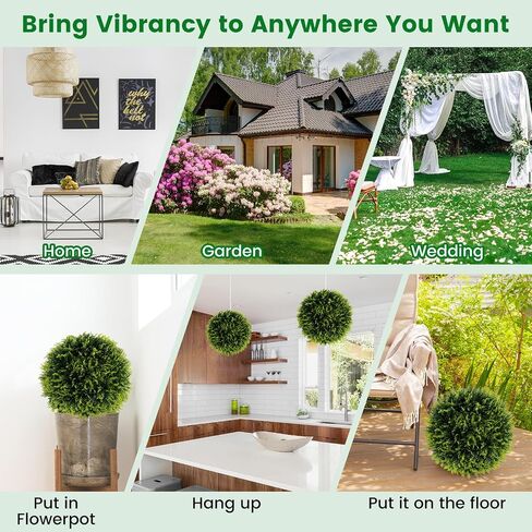 Goplus 2 PCS 22 Inch Artificial Cedar Topiary Ball, Round Faux Cypress Balls Outdoor, Fake Plant Sphere for Front Door, Porch, Backyard, Balcony, Patio, Garden, Wedding and Home Décor in Saudi Arabia
