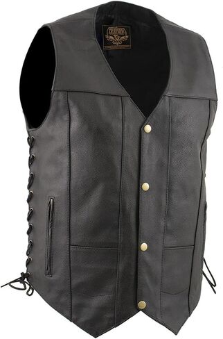Milwaukee Leather LKM3787 MEN'S CLASSION SIDE LIDED LEADE LEATHEDER STORCELICE RIDER RIDER RIDER SET W/TEN in Kuwait