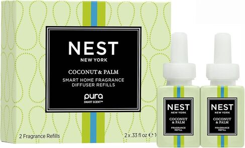 NEST New York Smart Home Fragrance Diffuser Refill Vials, Rose Noir & Oud - Set of 2 - Designed for NEST x Pura 3 and NEST x Pura 4 Diffusers - Cruelty Free, Vegan - Made in USA in Saudi Arabia