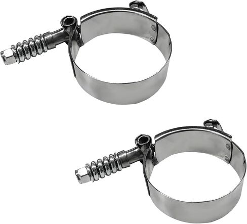2PCS 2.75 inch T-Bolt Hose Clamp, Stainless Steel Spring Loaded Hose Clamps Working Range 64mm-72mm, Adjustable T-Shape Pipe Clamp for Exhaust System Turbo Intake Fuel Line in Saudi Arabia