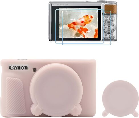 SX730 SX740 Camera Case & LCD Screen Protector Accessories Kit, Soft Silicone Case for Canon PowerShot SX740/SX730 HS Camera, Body Cover for SX740 SX730 with Lens Cap - Rose in Kuwait