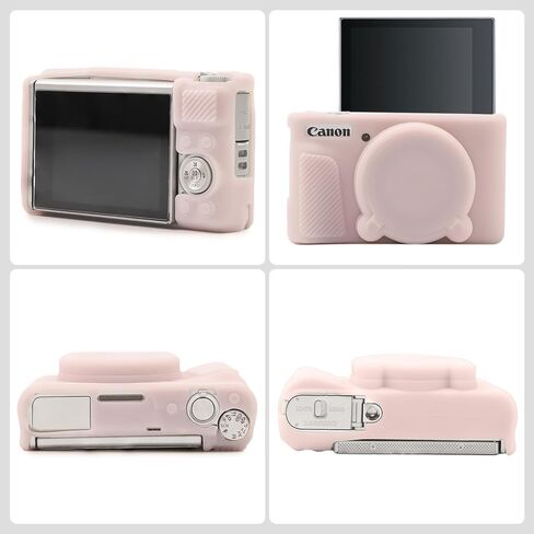 SX730 SX740 Camera Case & LCD Screen Protector Accessories Kit, Soft Silicone Case for Canon PowerShot SX740/SX730 HS Camera, Body Cover for SX740 SX730 with Lens Cap - Rose in Kuwait