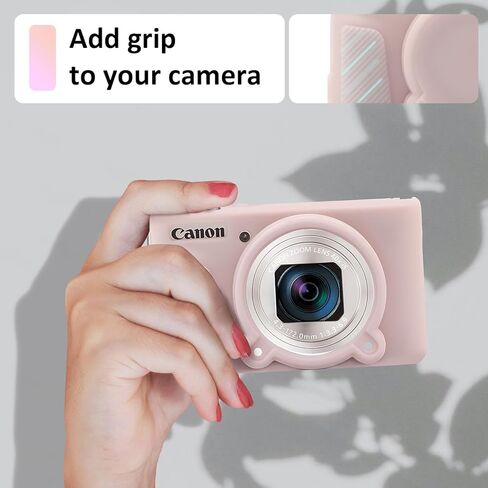 SX730 SX740 Camera Case & LCD Screen Protector Accessories Kit, Soft Silicone Case for Canon PowerShot SX740/SX730 HS Camera, Body Cover for SX740 SX730 with Lens Cap - Rose in Kuwait