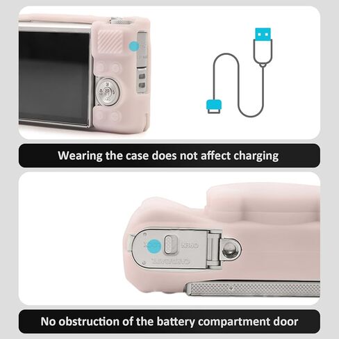 SX730 SX740 Camera Case & LCD Screen Protector Accessories Kit, Soft Silicone Case for Canon PowerShot SX740/SX730 HS Camera, Body Cover for SX740 SX730 with Lens Cap - Rose in Kuwait