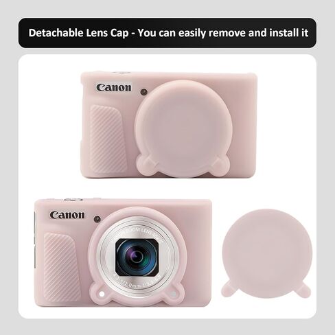 SX730 SX740 Camera Case & LCD Screen Protector Accessories Kit, Soft Silicone Case for Canon PowerShot SX740/SX730 HS Camera, Body Cover for SX740 SX730 with Lens Cap - Rose in Kuwait