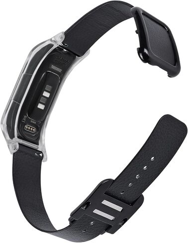 أحزمة جلدية متوافقة مع جهاز تعقب Garmin Vivosmart 5، وسوار الساعة 2023 مع مشبك مغناطيسي من الجلد in Kuwait