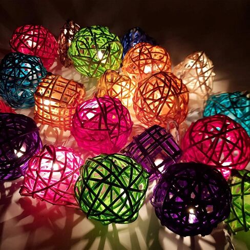 MECCANIXITY 20 Pcs Vase Filler Decorative Balls, 2.4/2/1.6/1.2" White/Black/Coffee/Gray Wicker Rattan Decor, Balls Bowl Fillers for Home Decor,Center Table in Saudi Arabia