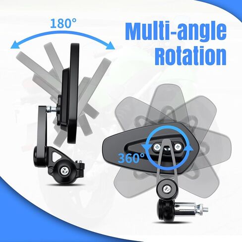 مرآة نهاية الدراجات النارية المرايا 7/8 '' 22mm CNC الألومنيوم العالمي الخلفي مرآة الجانبية تناسب هوندا جروم كاواساكي سوزوكي دوكاتي ياماها والمزيد من طرادات الدراجات الرياضية في الشارع (أسود) in Saudi Arabia