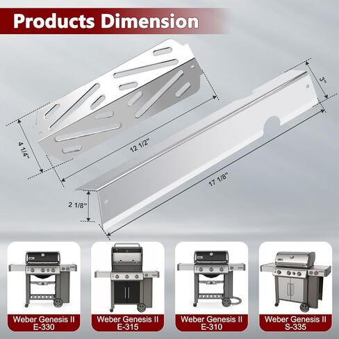 Hiorucet 62752 7620 7622 Flavorizer Bars Heat Deflector Burner Tube for Weber Series E310 E320 E330 EP310 EP320 EP330 with Front Control Knob, Porcelain Steel Grill Parts for Weber Genesis 300 in Kuwait