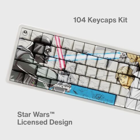 أغطية مفاتيح Star Wars Darth Vader PBT Dye Sub للوحة مفاتيح الألعاب الميكانيكية، ومفاتيح Cherry MX، وطباعة جانبية مخصصة، ودعم ANSI ISO، تخطيط أمريكي in Kuwait
