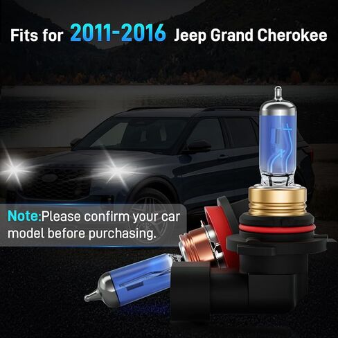 Grand Cherokee Halogen Headlight Bulbs Fits For 2019 2020 2021 Jeep Grand Cherokee Halogen headlights Fog Lights Bulbs Combo, Ultra Bright 5000K White Bulbs, 12V-100W, Pack of 6 in Kuwait