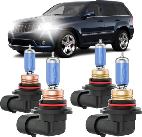 Grand Cherokee Halogen Headlight Bulbs Fits For 2019 2020 2021 Jeep Grand Cherokee Halogen headlights Fog Lights Bulbs Combo, Ultra Bright 5000K White Bulbs, 12V-100W, Pack of 6 in Kuwait