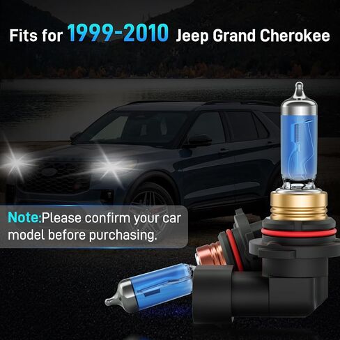 Grand Cherokee Halogen Headlight Bulbs Fits For 2019 2020 2021 Jeep Grand Cherokee Halogen headlights Fog Lights Bulbs Combo, Ultra Bright 5000K White Bulbs, 12V-100W, Pack of 6 in Kuwait