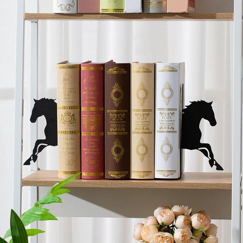 Marspark Horse Metal Bookends Black Horse Book Ends for Shelves Bookshelf Decorative Objects Home Desk Bookshelf Office Decor Gifts for Women in Saudi Arabia